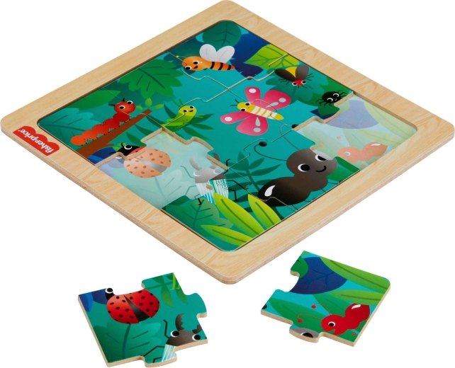 Fisher-Price houten puzzel Insecten in het bos, 10 stukjes