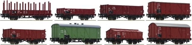 Roco acht-delige set goederenwagens ČSD