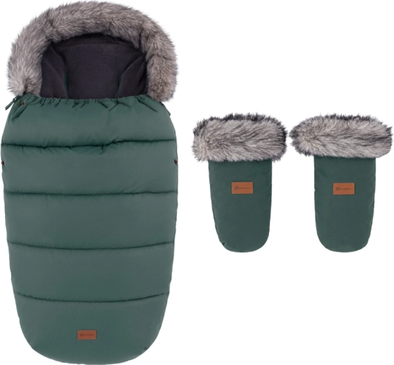 Petite&Mars wintervoetenzak Comfy 4v1 met kinderwagenhandschoenen Fjora Veritable Khaki