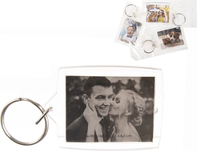 Plastic sleutelhanger voor foto 3,5 × 4,5 cm