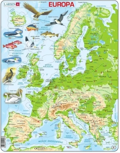 Larsen-puzzel fysieke kaart van Europa