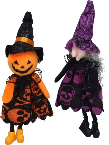 Halloween-decoratie heks en vogelverschrikker om op te hangen