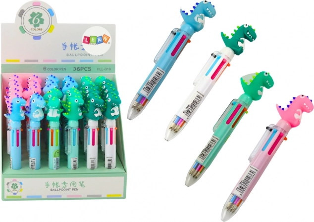 Meer-kleuren automatisch dinosauruspen 6 kleuren