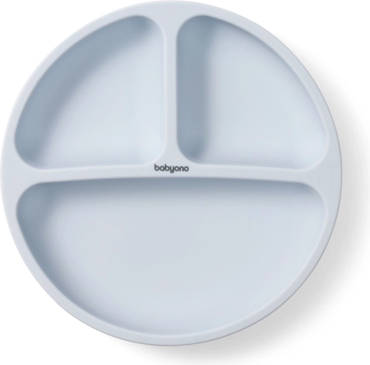 Siliconen kinderbord met zuignap Babyono blauw 6 m+