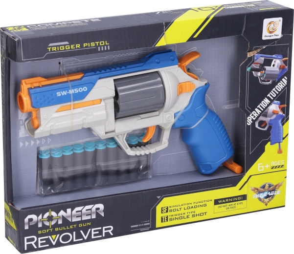 Pioneer revolver – pistool met schuimpatronen 25 cm