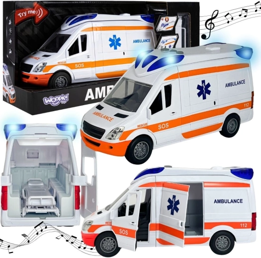 Woopie ziekenwagen met brancard, licht en geluid