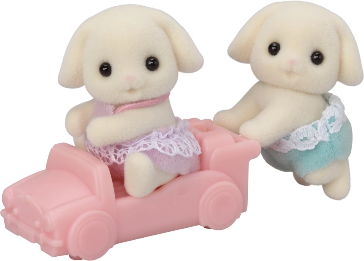 Sylvanian Families tweelingkonijntjes Flora met kinderwagen