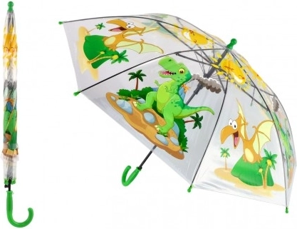 transparante kindeparaplu met dinosaurussen, automatisch, 64 cm