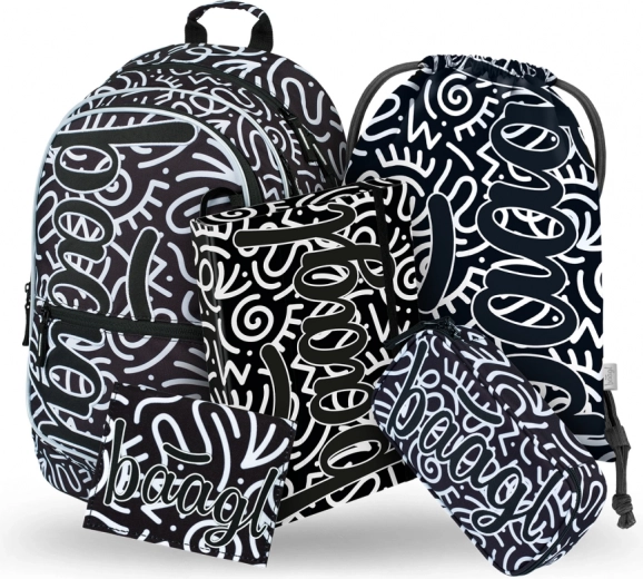 Schoolset Baagl Core Element: rugzak, etui, zak, mappen, portemonnee