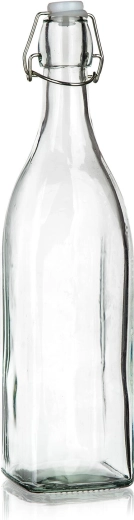 Glazen vierkante fles met beugelsluiting 950 ml Yara