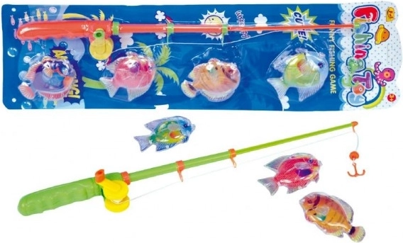 Magnetisch hengelspel met plastic visjes en hengel