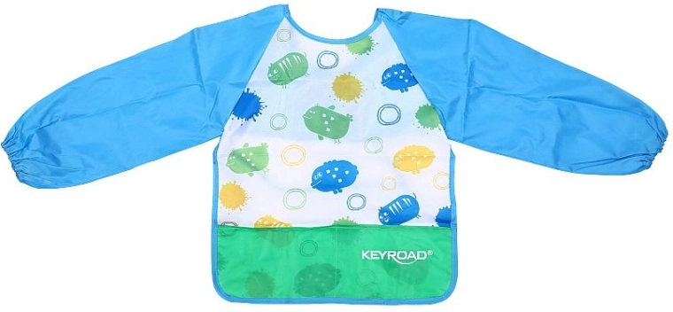 Schort voor beeldende vorming met mouwen KEYROAD, blauw