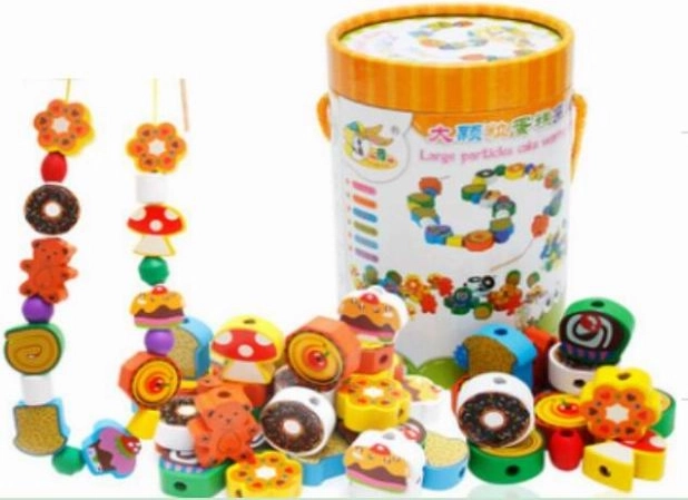 Houten kralen koekjes 70 stuks – creatieve set Zrób To Sam