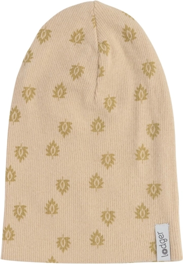 Lodger beanie muts print rib linen (6–12 maanden)