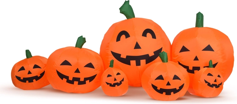 Opblaasbare Halloween-pompoen met ledverlichting, 230 cm