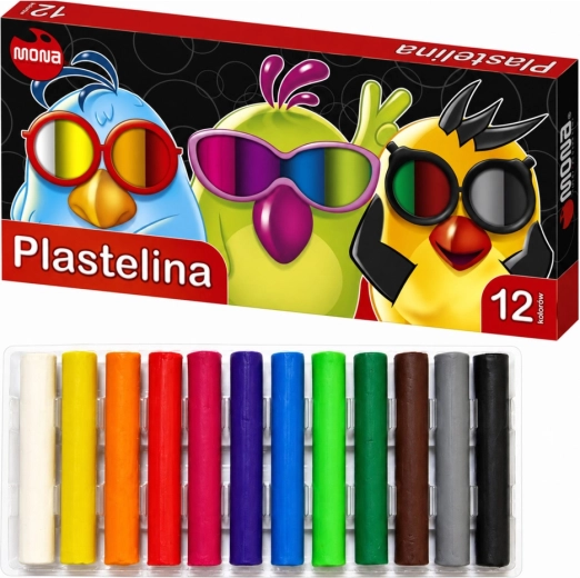 Schoolplastiline Mona 12 kleuren