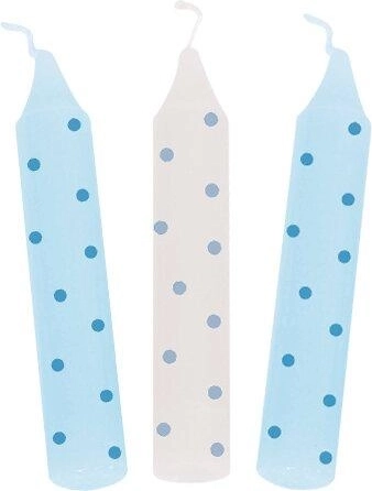 Set verjaardagskaarsjes met blauwe stippen