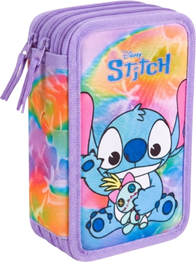 Drie-laags volledig uitgeruste schoolpennenzak Lilo & Stitch Stitch paars