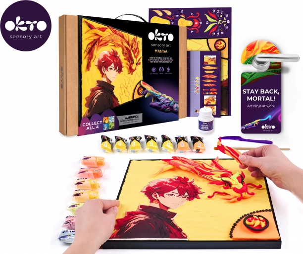 OKTO manga motief Elementen Vuur – creatieve set 30 × 40 cm