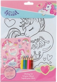 Kleur- en stickerset Eenhoorn