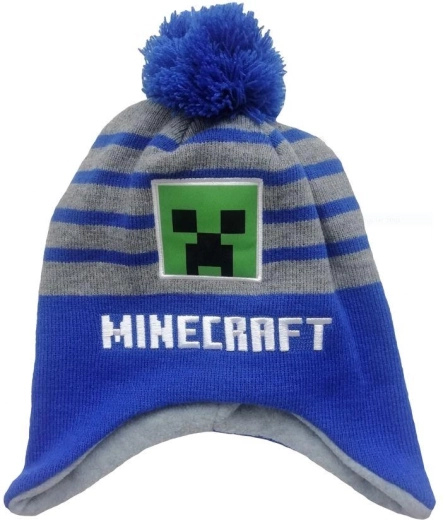 Muts Minecraft grijs-blauw