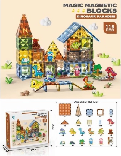 Magnetische bouwset dinosaurussen