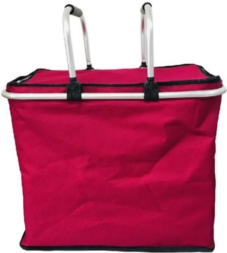 Opvouwbare thermo boodschappenmand, rood, 47 × 26 × 39 cm