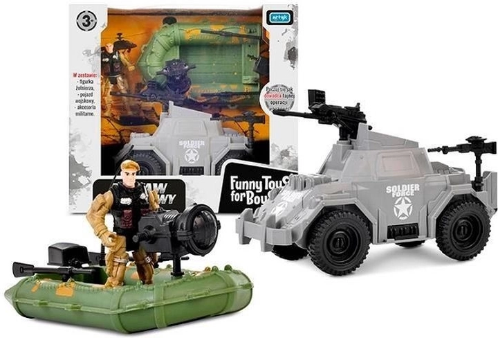 ToysForBoys militaire speelset met boot, gevechtsvoertuig en soldatenfiguur