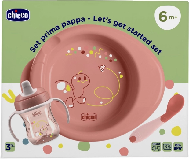 Chicco startset voor voeden pink 6 m+