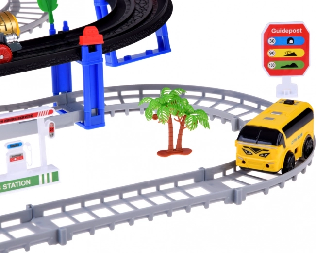 Bus en verkeersscène voor creatief spel
