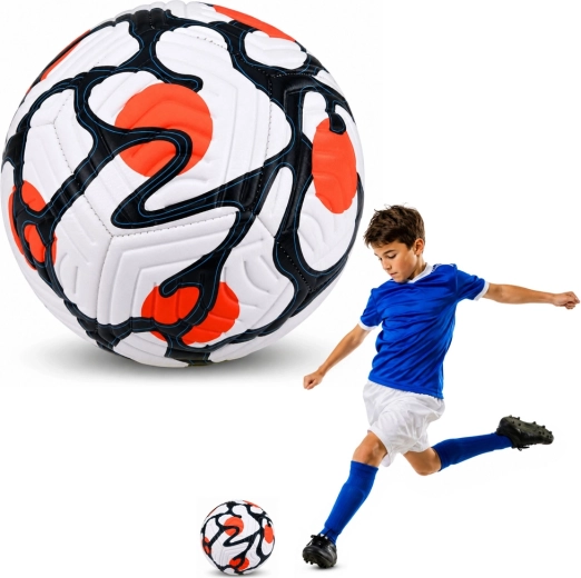 Trainingsvoetbal maat 5 (ca. 22 cm) wit-oranje