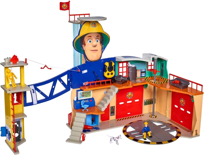 Grote kazerne met garage, helikopterplatform en trainingstoren