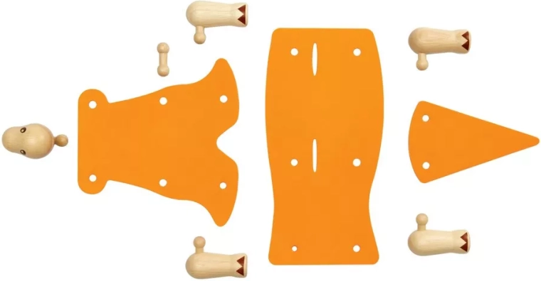 Bouwen dat verandert in een 3D-dinosaurus