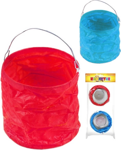 Mini ovale papieren lantaarns van crêpepapier - set van 2 stuks
