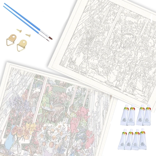 Opgespannen op een houten spieraam