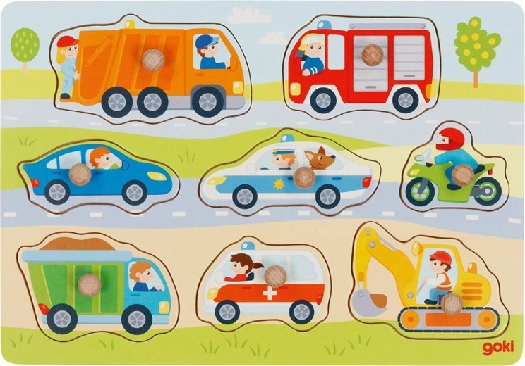 Puzzel met handgrepen voor peuters - Voertuigen
