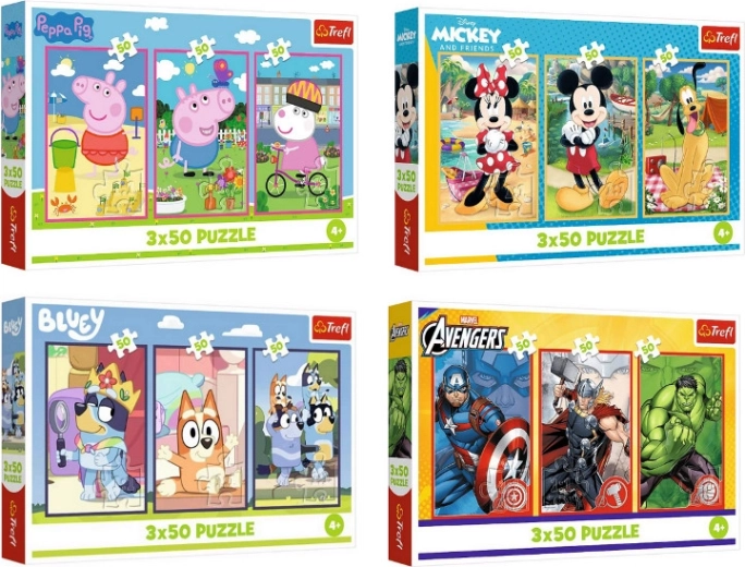 Puzzelset 3×50 stukjes – willekeurig motief
