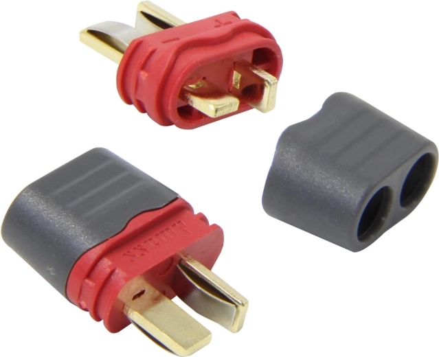 JAMARA T-Dean-hoogstroomconnector met vergulde contacten en isolatiekapje – paar