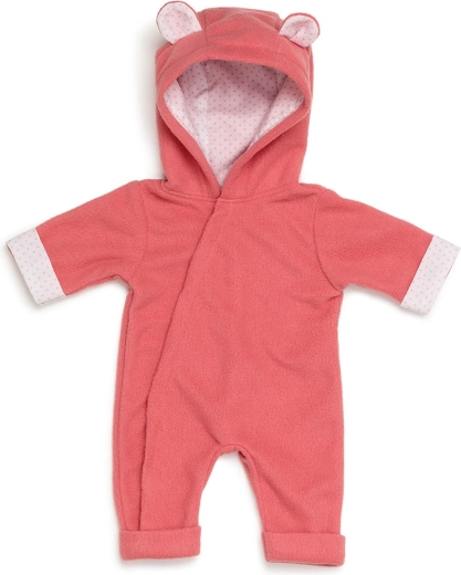 Skrållan fleece overall met capuchon voor poppen 36–40 cm