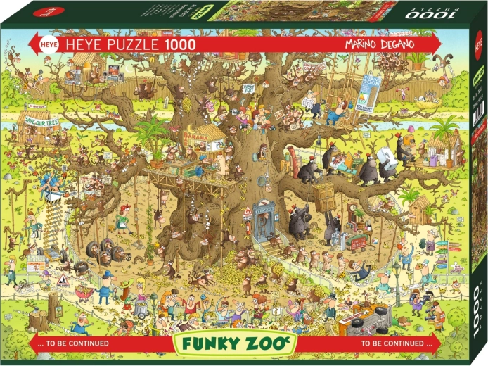 Puzzel HEYE Gekke ZOO: Apenverblijf, 1000 stukjes