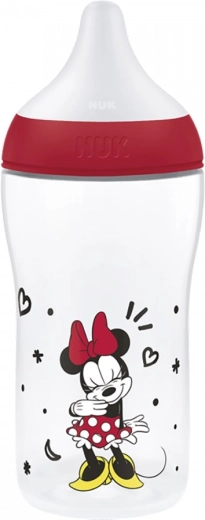 NUK Perfect Match babyfles met temperatuurcontrole Disney Minnie 260 ml rood