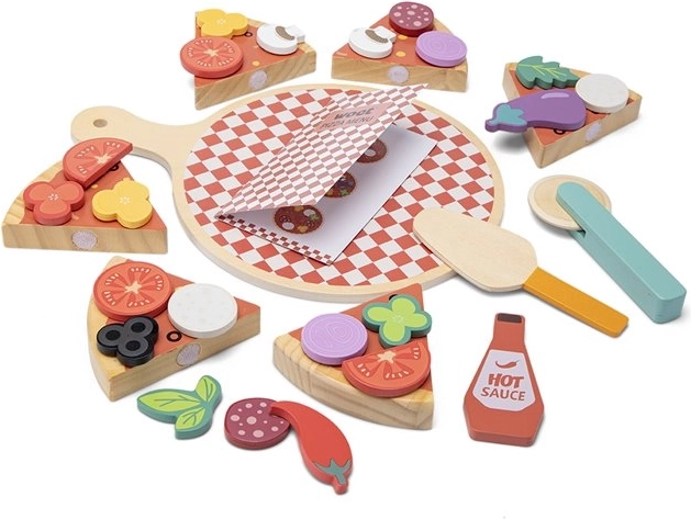 Houten pizzaset voor bereiding