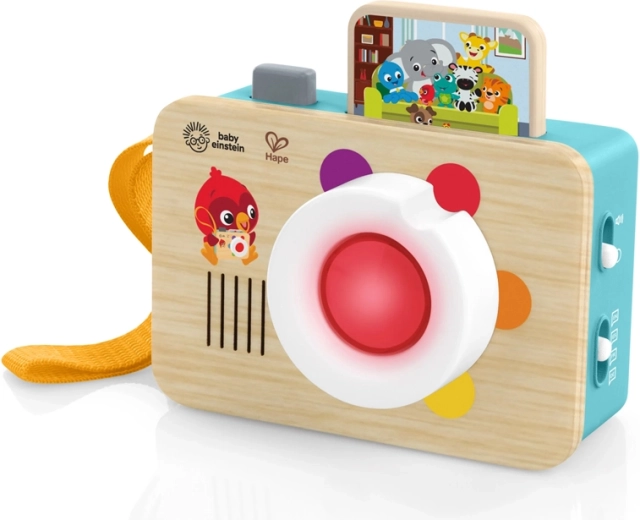 Interactieve houten camera voor kinderen BABY EINSTEIN x HAPE, licht en geluid, 6m+