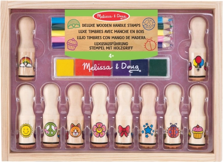 Melissa & Doug deluxe set houten stempels voor kinderen