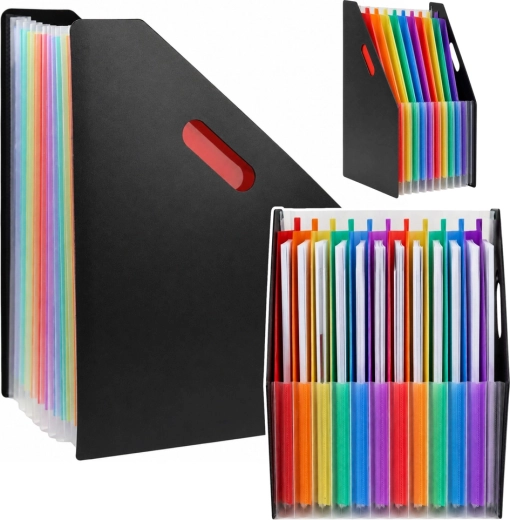 Harmonica-organizer voor A4-documenten, 13 vakken, zwart - 1 stuk