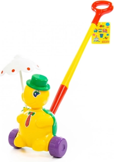 Duwspeelgoed schildpad op stok voor peuters