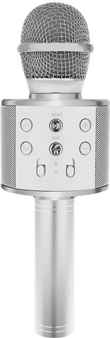 Bluetooth draadloze karaokemicrofoon met ingebouwde luidspreker – Zilver