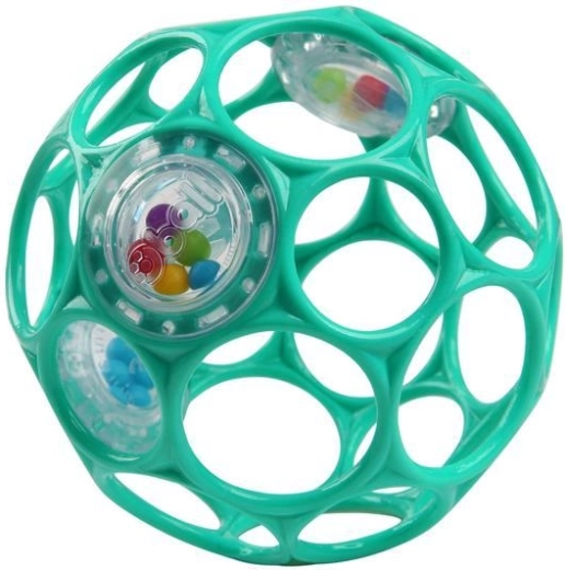 Oball rammelbal 10 cm, donker turkoois