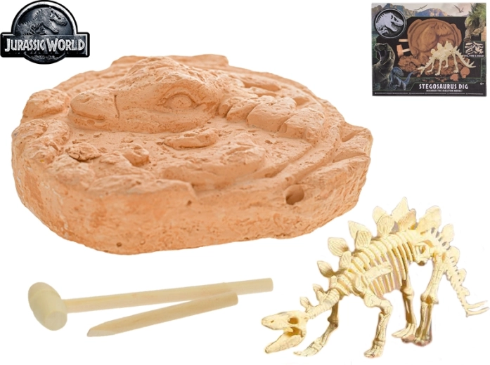 Jurassic World – set om een stegosaurus-skelet uit te hakken met accessoires