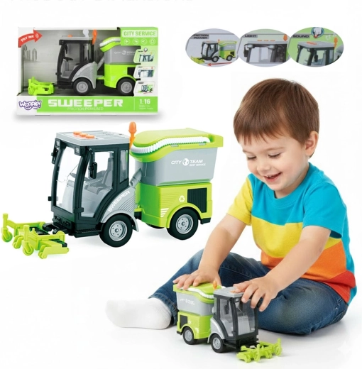 Woopie gemeentelijke veegwagen 1:16 met licht en geluid